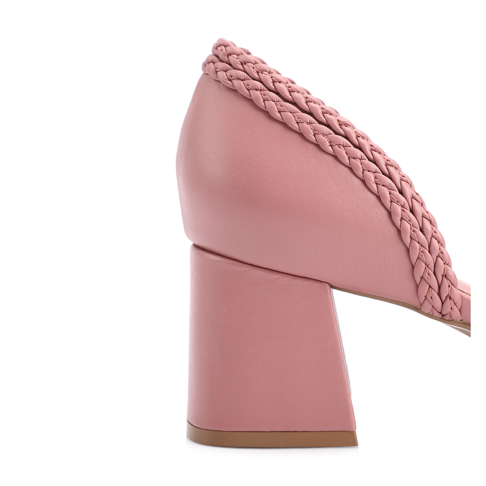 Scarpin Couro/Trançado Alt Rosa