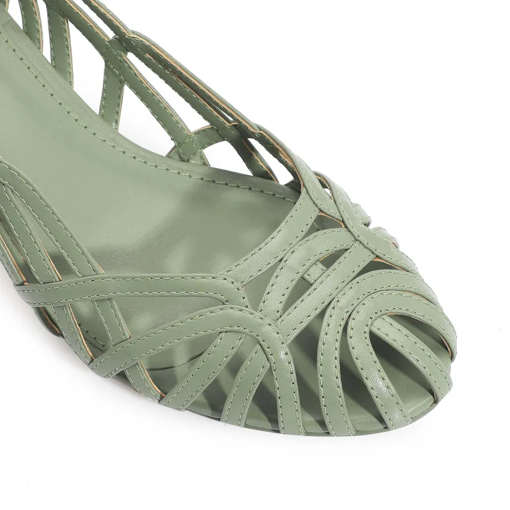 Scarpin Couro Verde - imagem 6