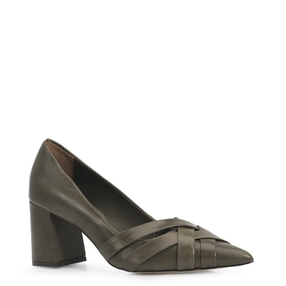Scarpin Couro Verde