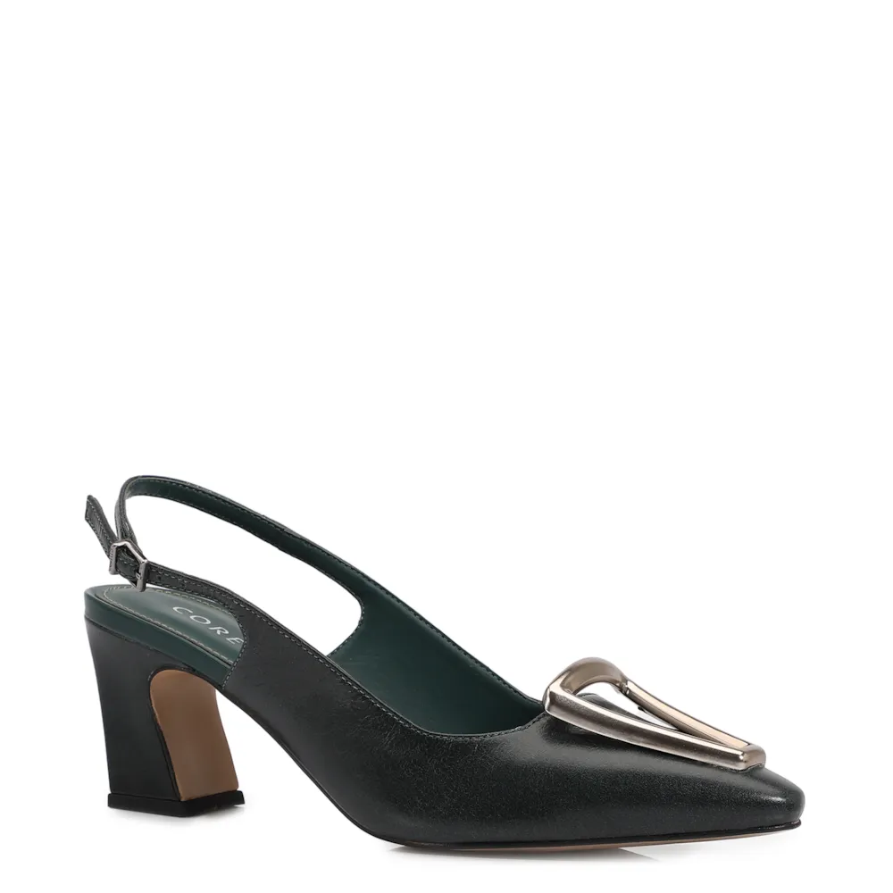 Scarpin Couro Verde