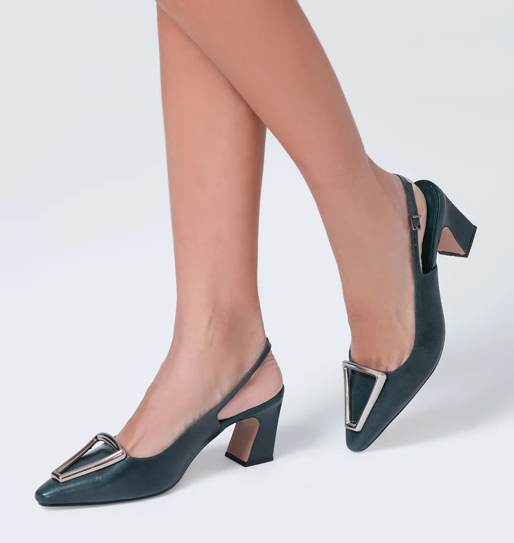 Scarpin Couro Verde - imagem 2