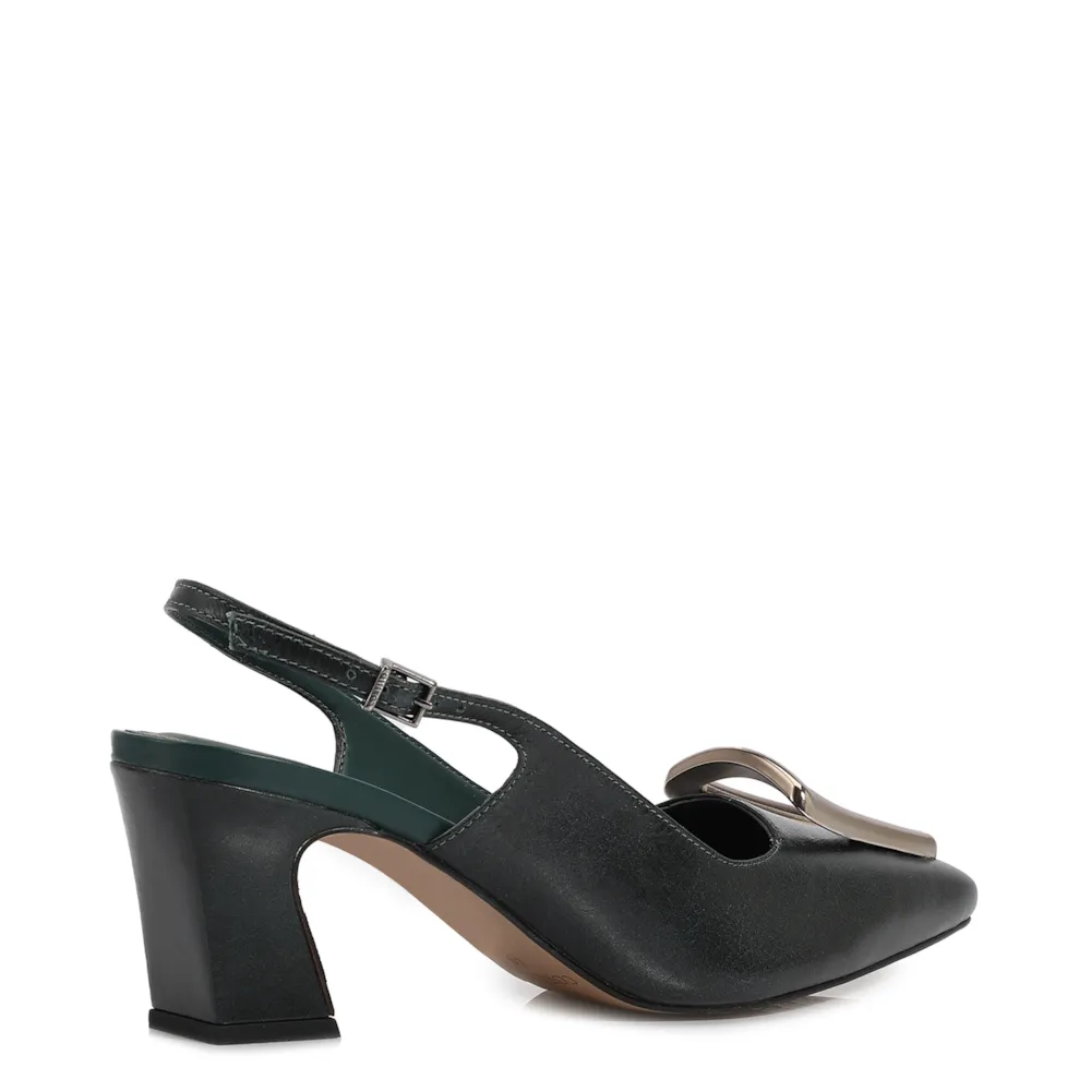 Scarpin Couro Verde - imagem 4