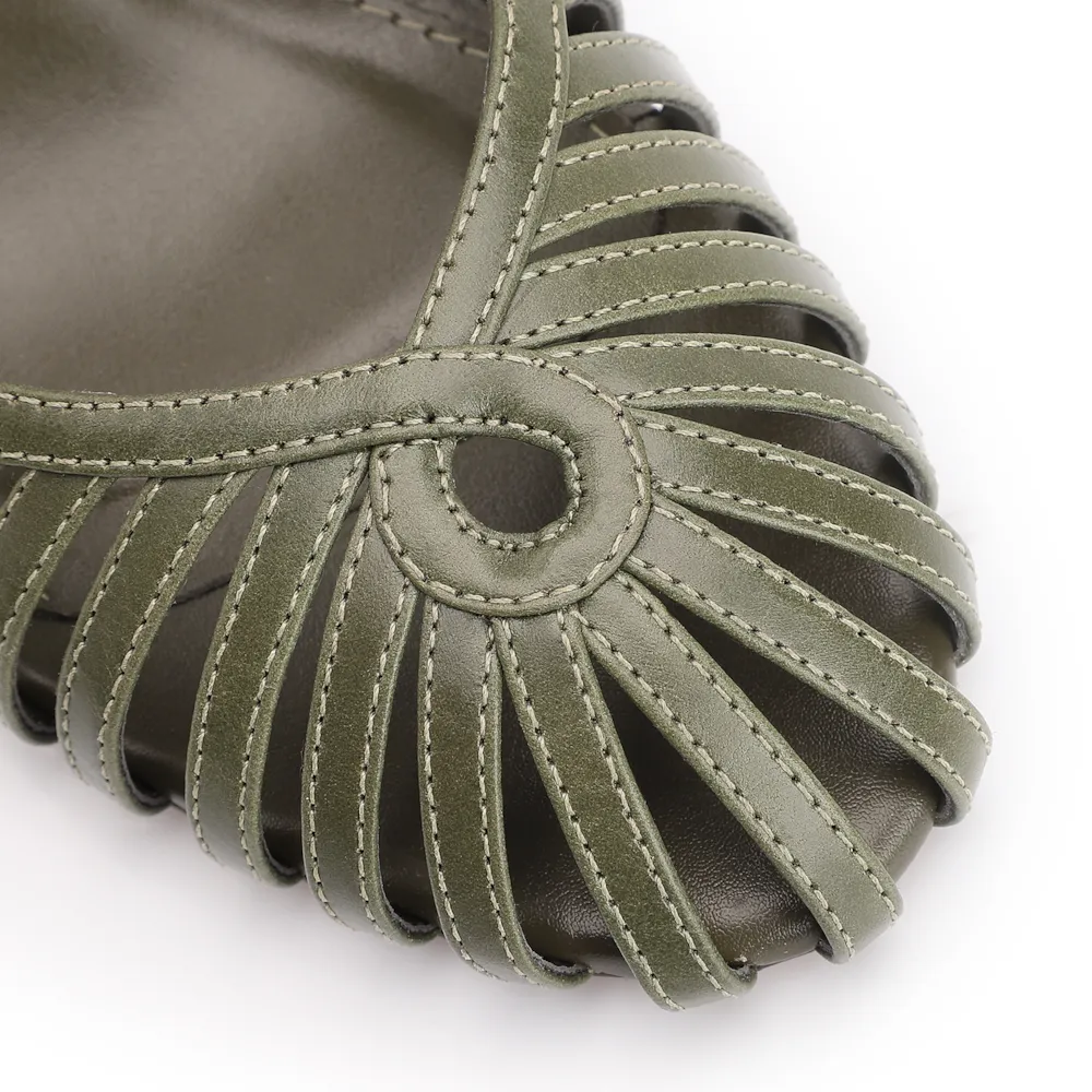 Scarpin Couro Verde - imagem 6