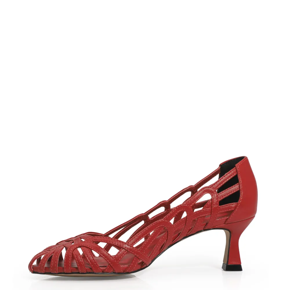 Scarpin Couro Vermelho - imagem 5