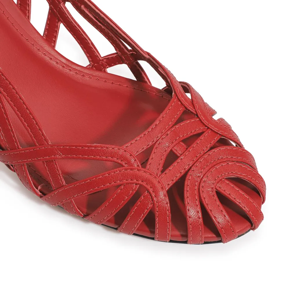 Scarpin Couro Vermelho - imagem 7