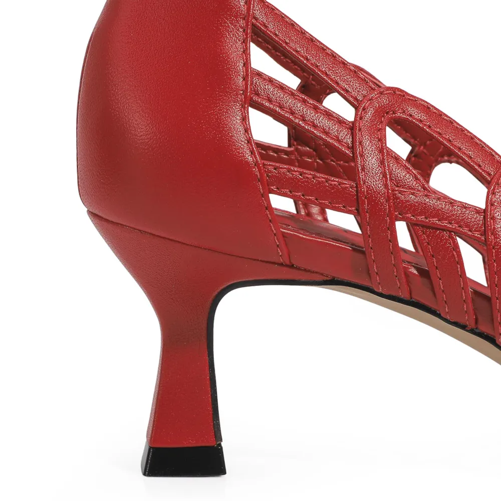 Scarpin Couro Vermelho - imagem 8