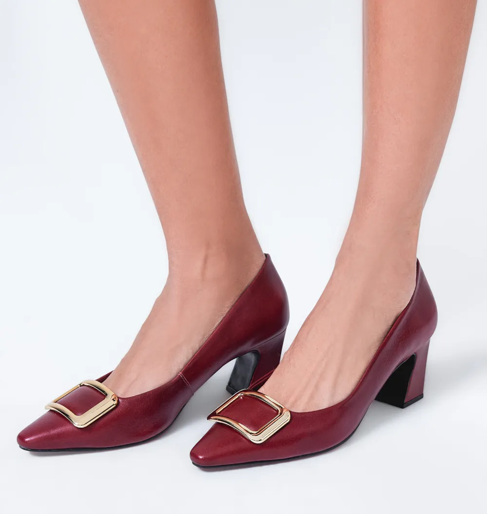Scarpin Couro Vermelho - imagem 2