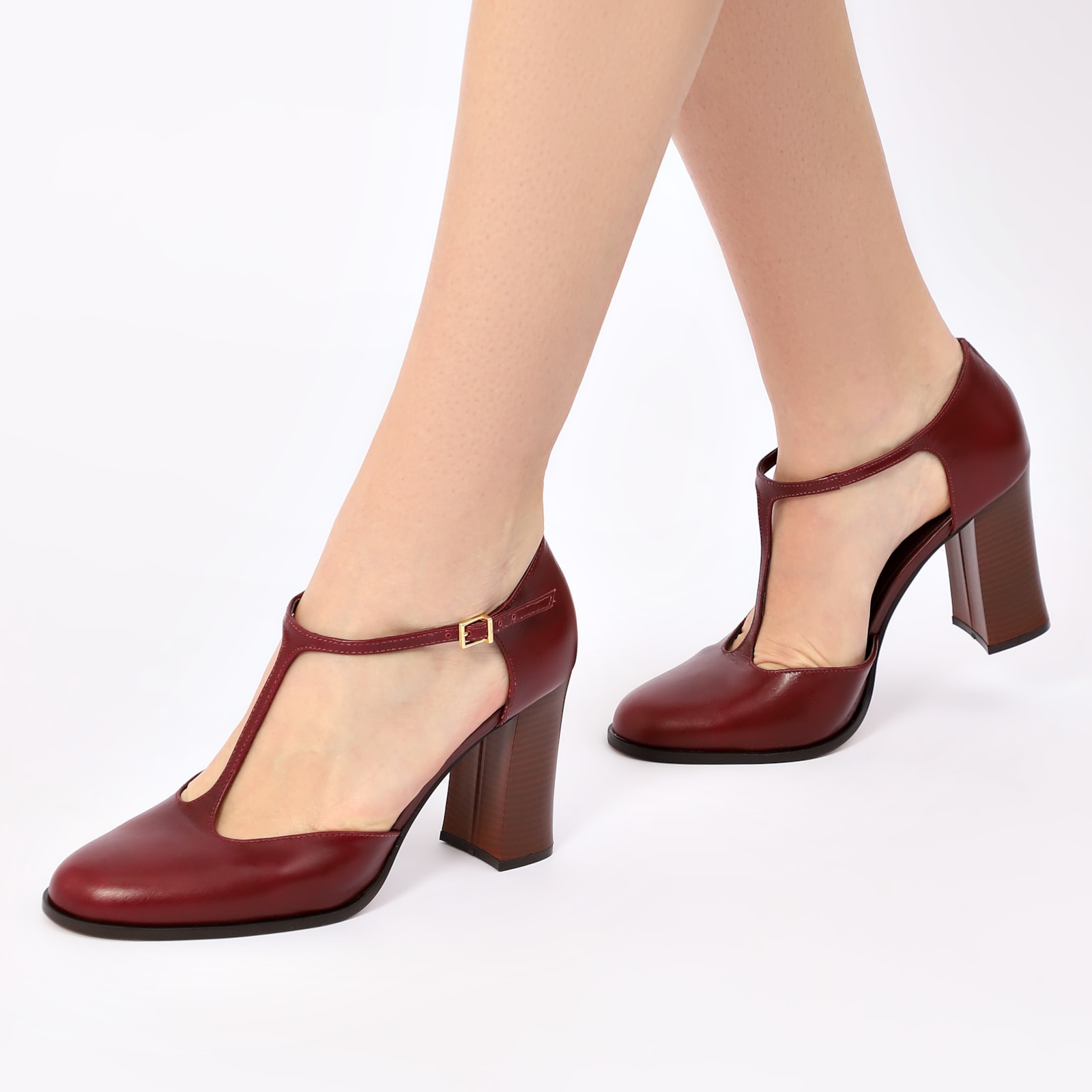 Scarpin Couro Vinho
