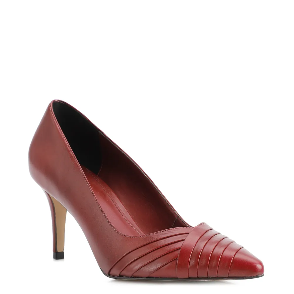 Scarpin Couro Vinho