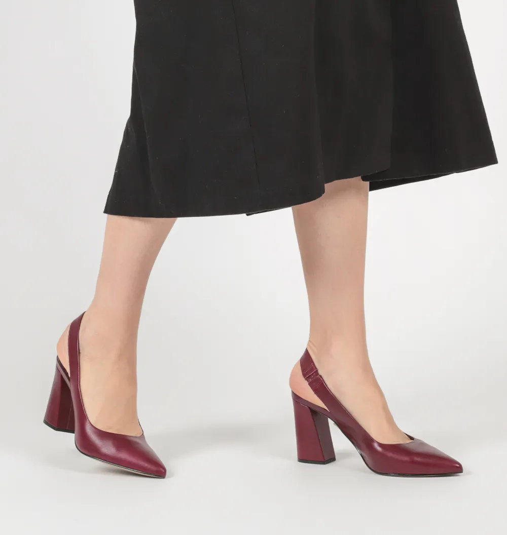 Scarpin Couro Vinho - imagem 2