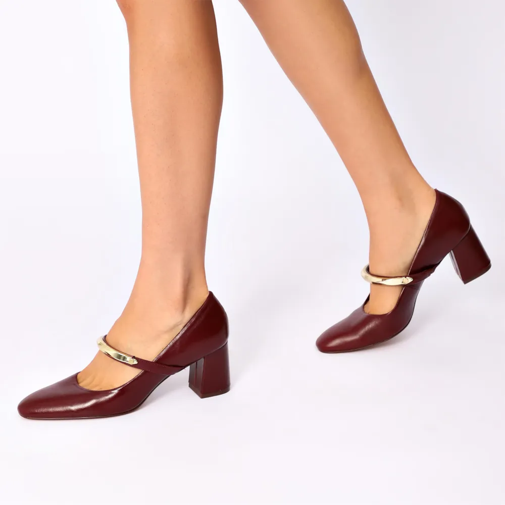 Scarpin Couro Vinho - imagem 2