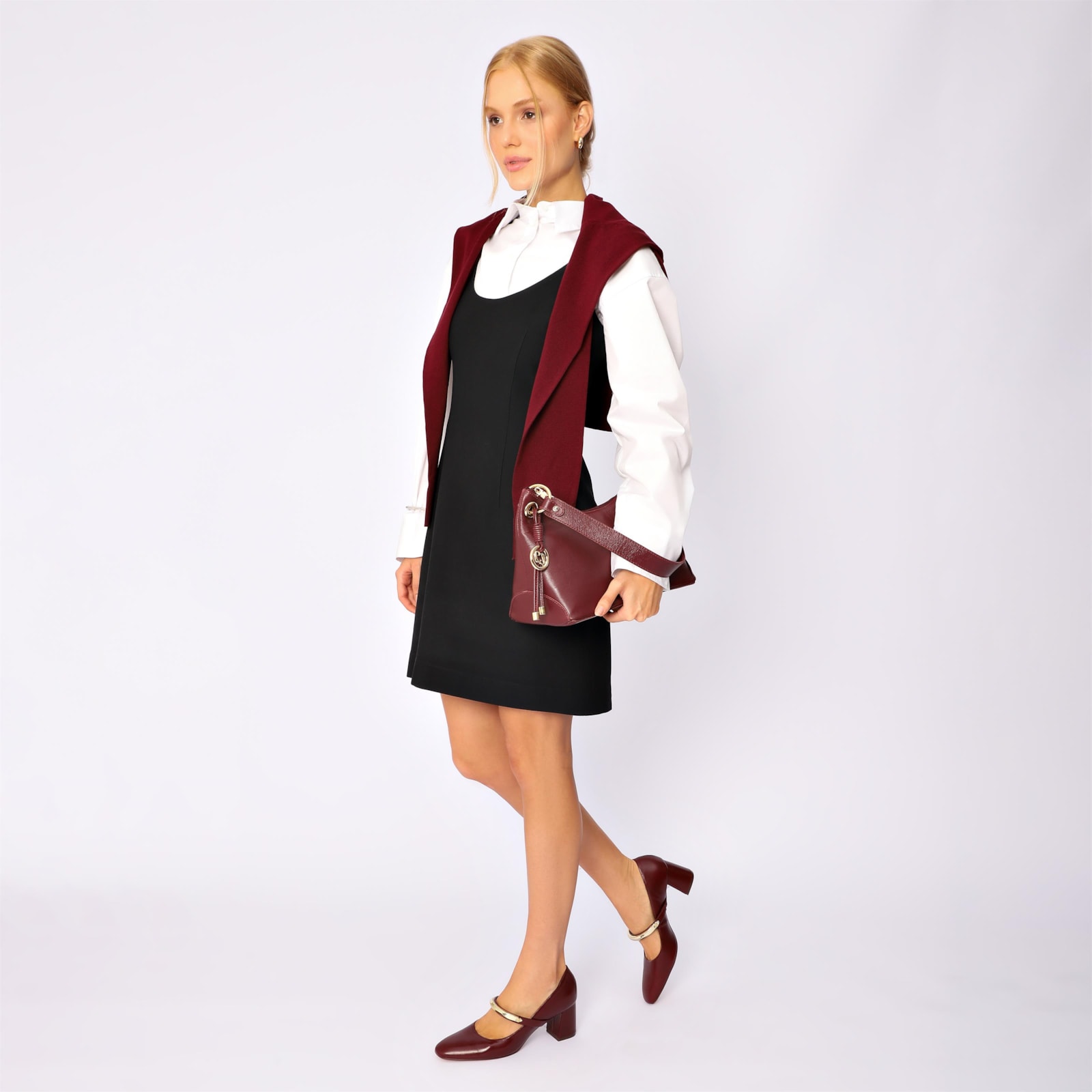 Scarpin Couro Vinho