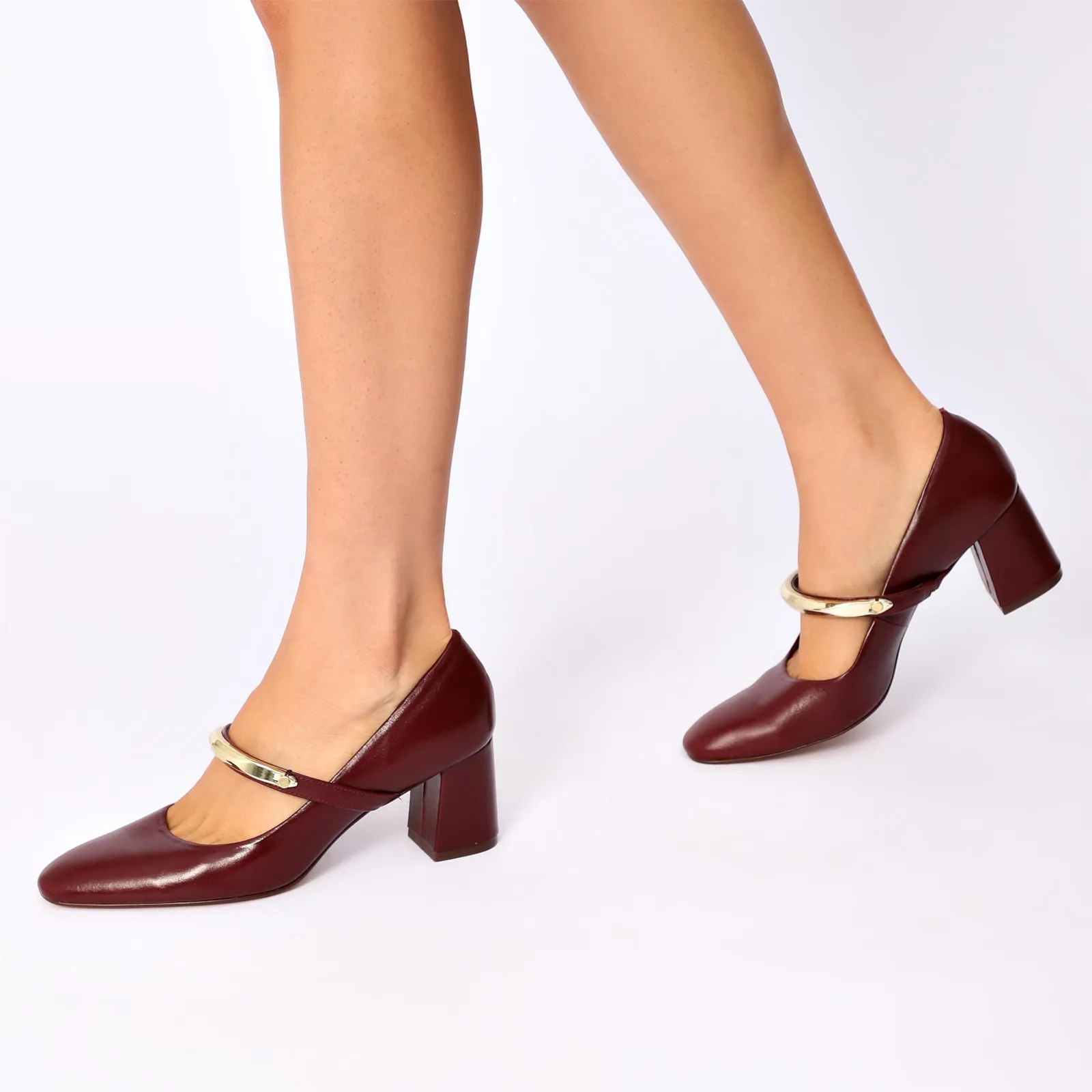 Scarpin Couro Vinho