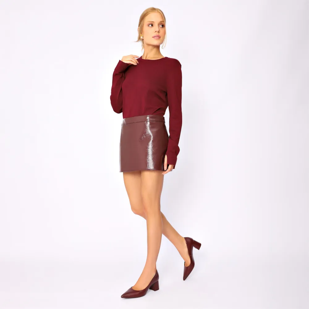 Scarpin Couro Vinho - imagem 8