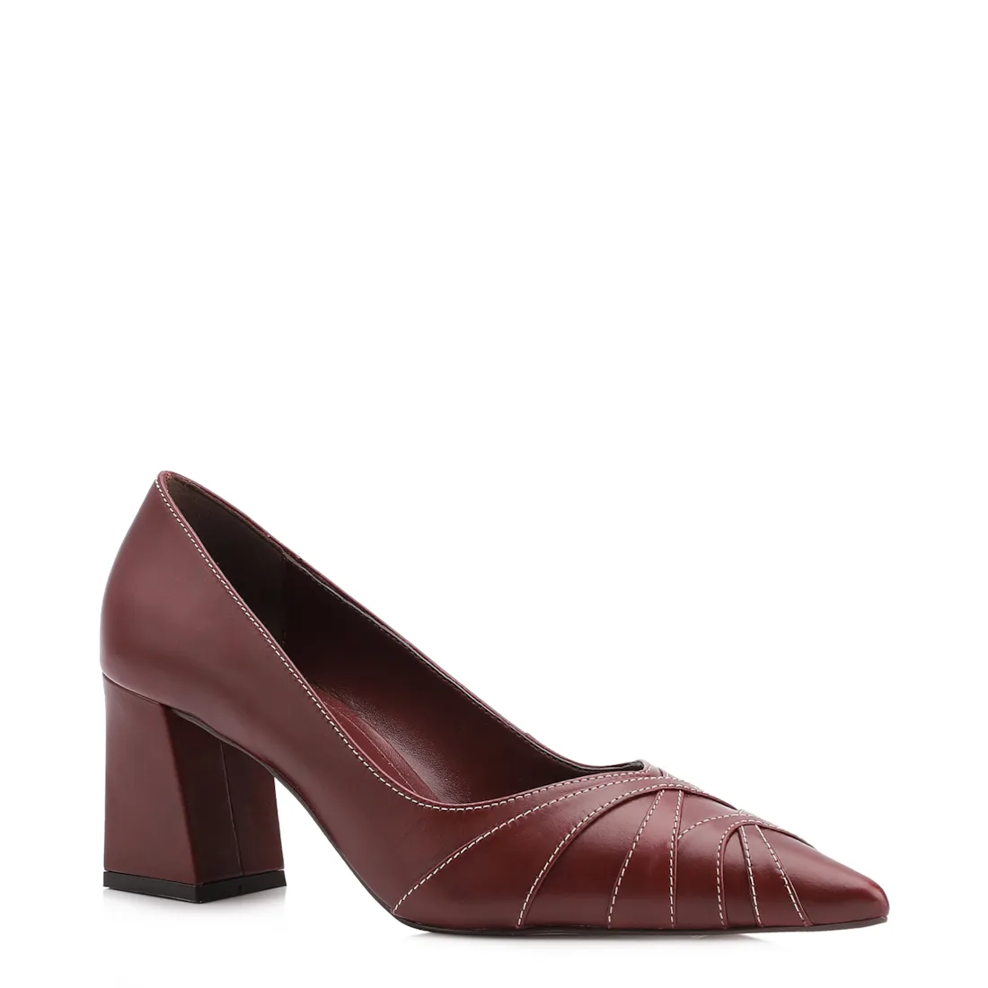 Scarpin Couro Vinho