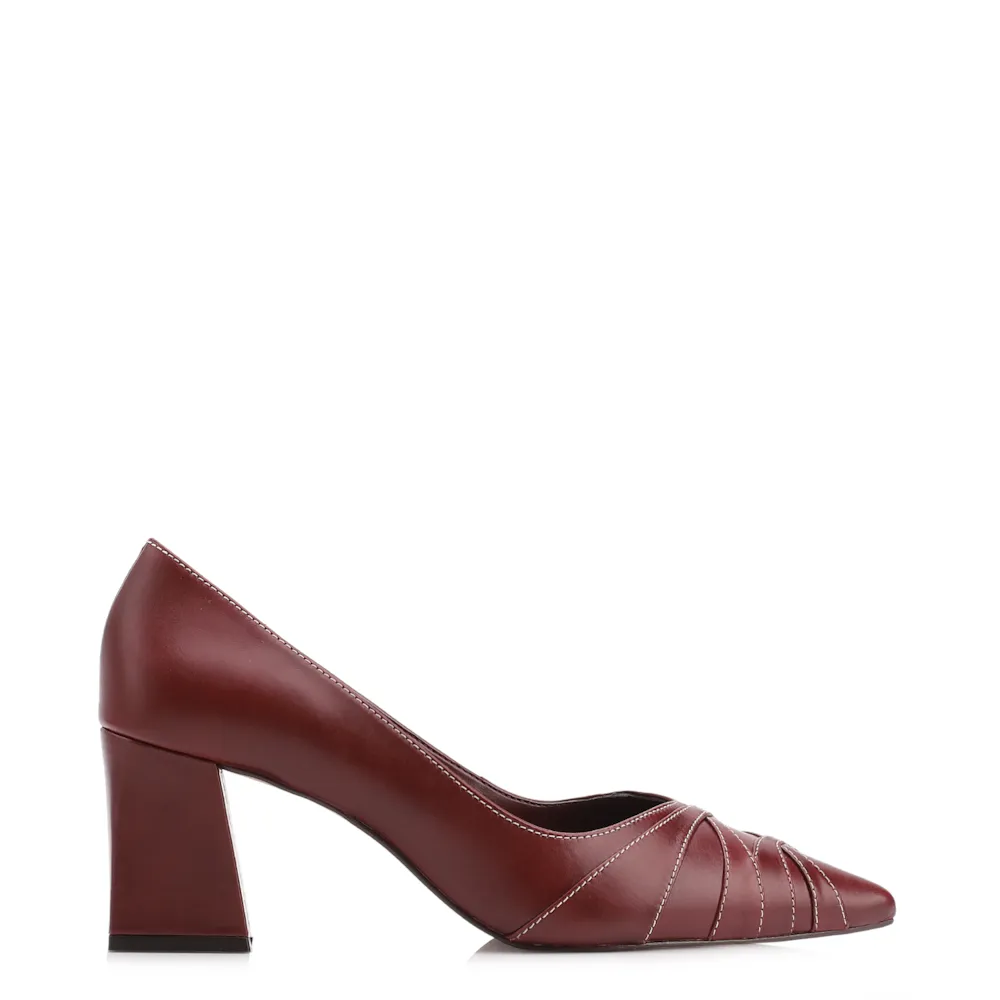 Scarpin Couro Vinho - imagem 2