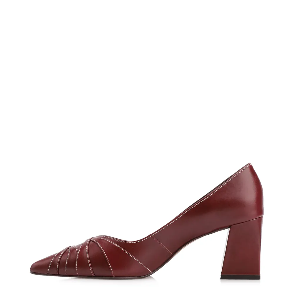 Scarpin Couro Vinho - imagem 4