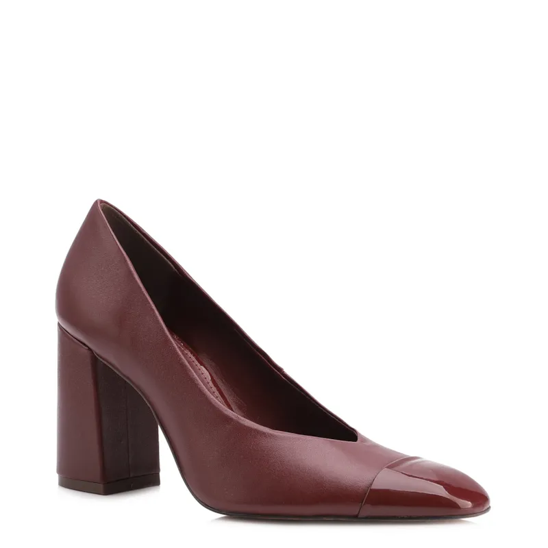 Scarpin Couro Vinho /Alt Verniz Vinho