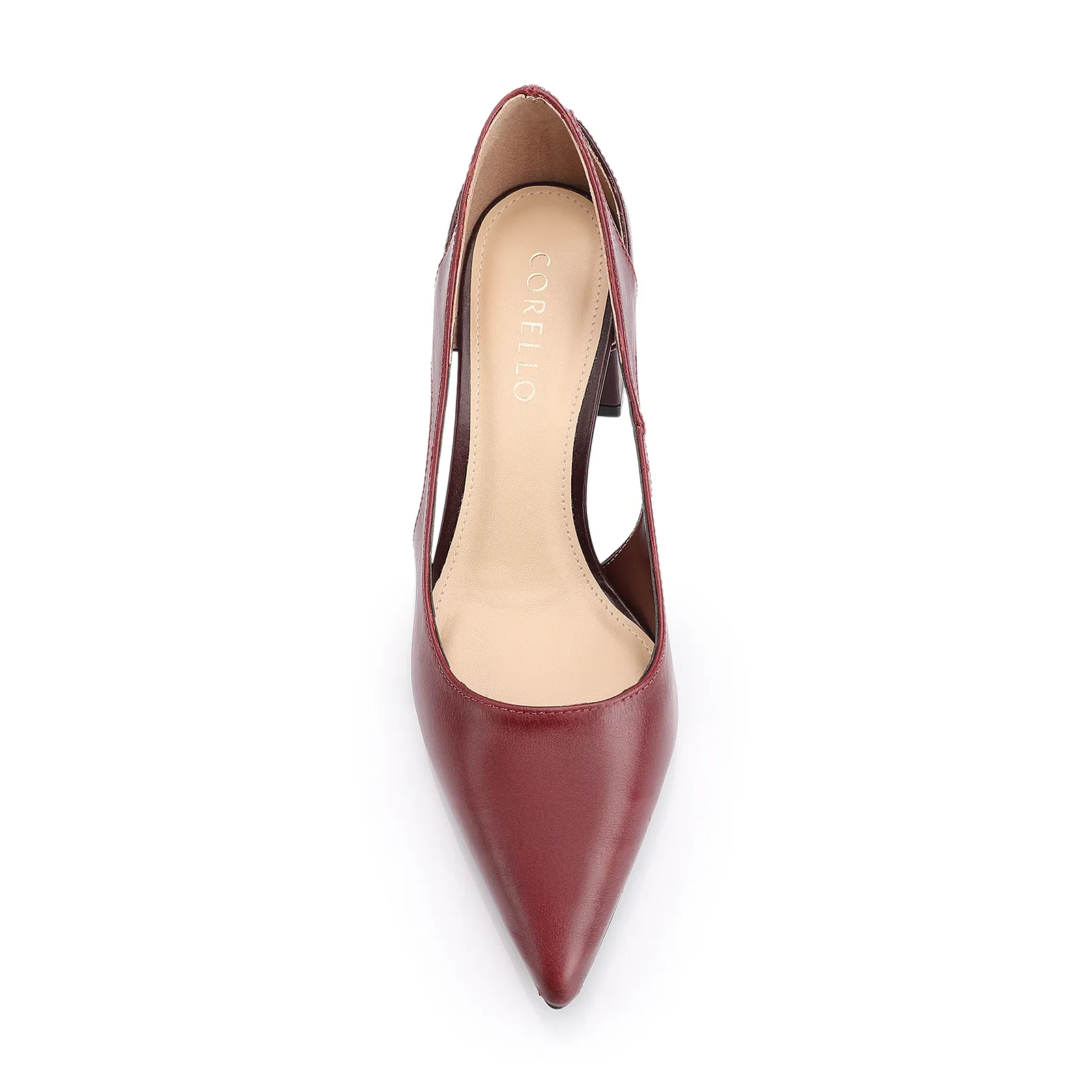 Scarpin Couro Vinho/Couro Vinho Escuro