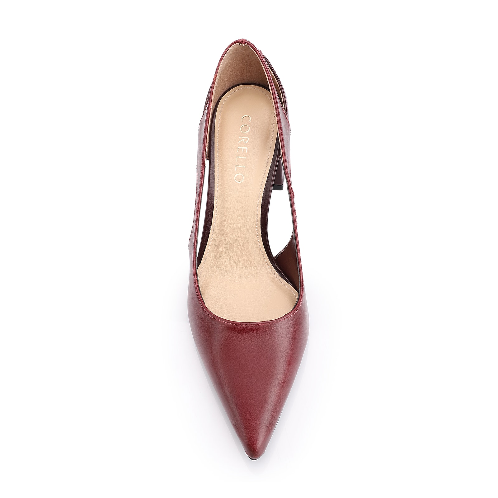 Scarpin Couro Vinho/Couro Vinho Escuro