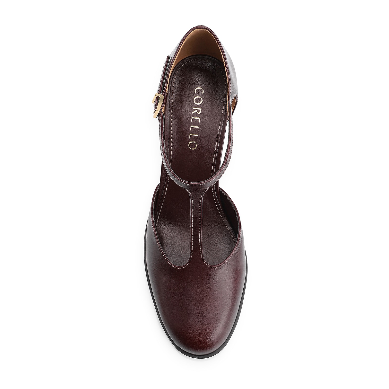 Scarpin Couro Vinho Escuro