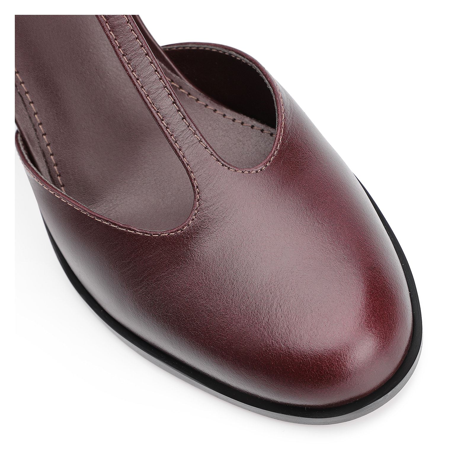 Scarpin Couro Vinho Escuro