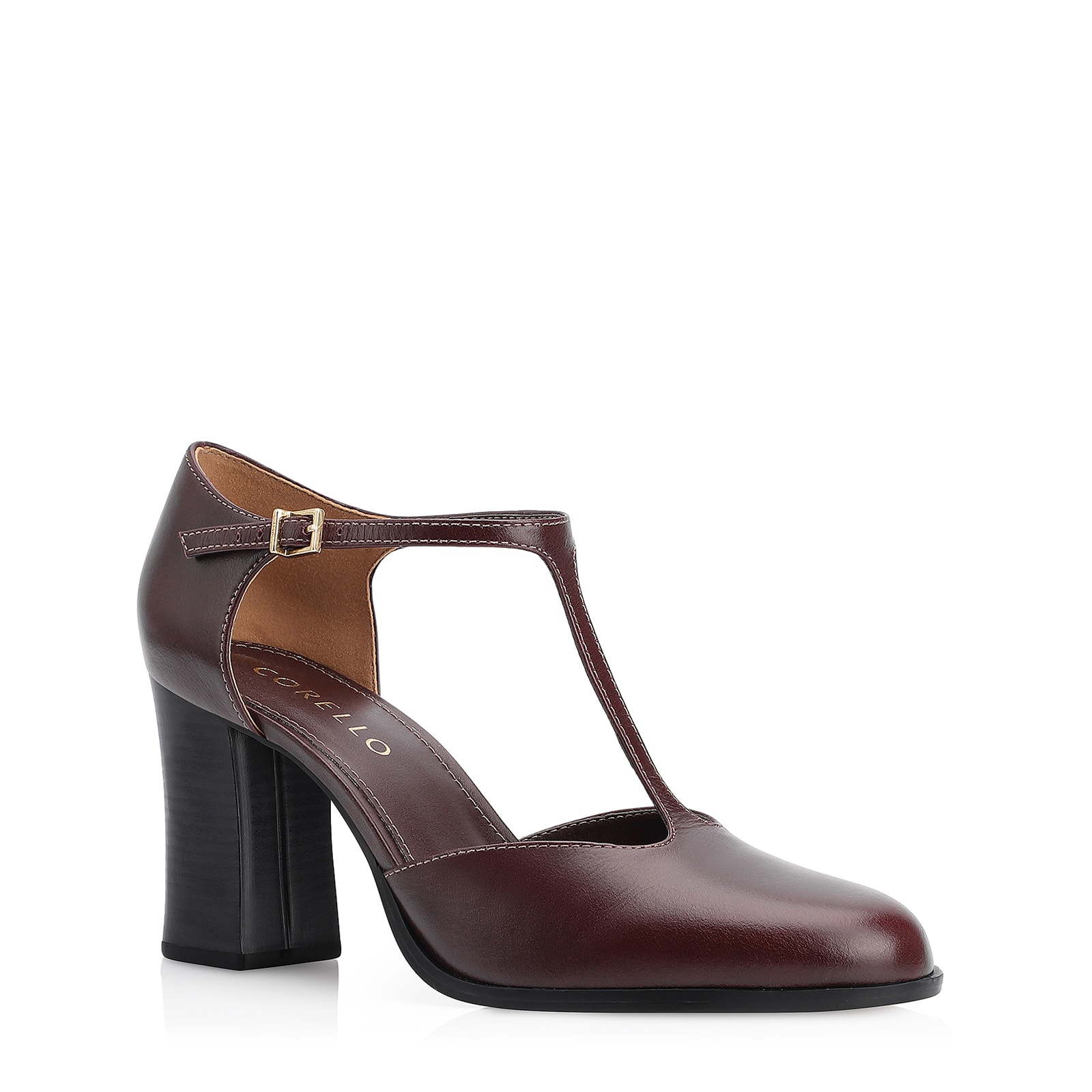 Scarpin Couro Vinho Escuro