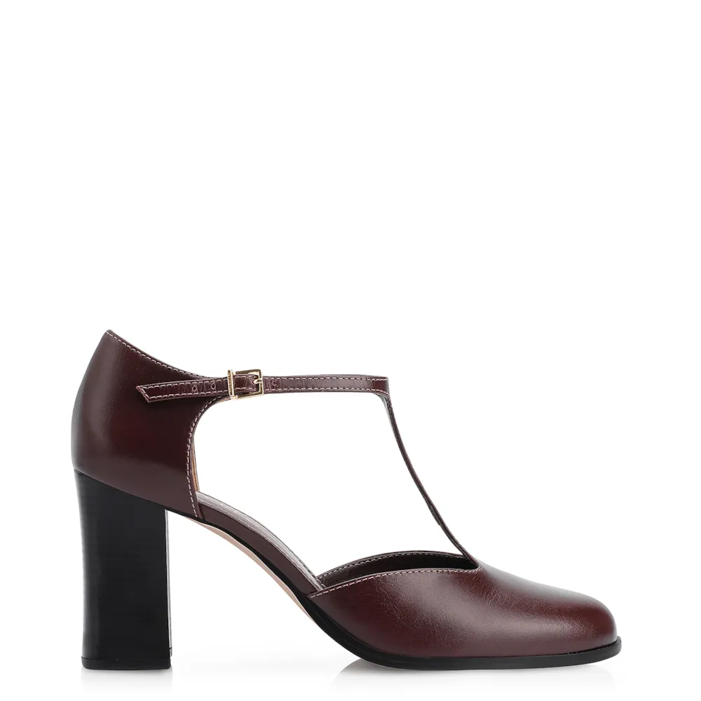 Scarpin Couro Vinho Escuro - imagem 2