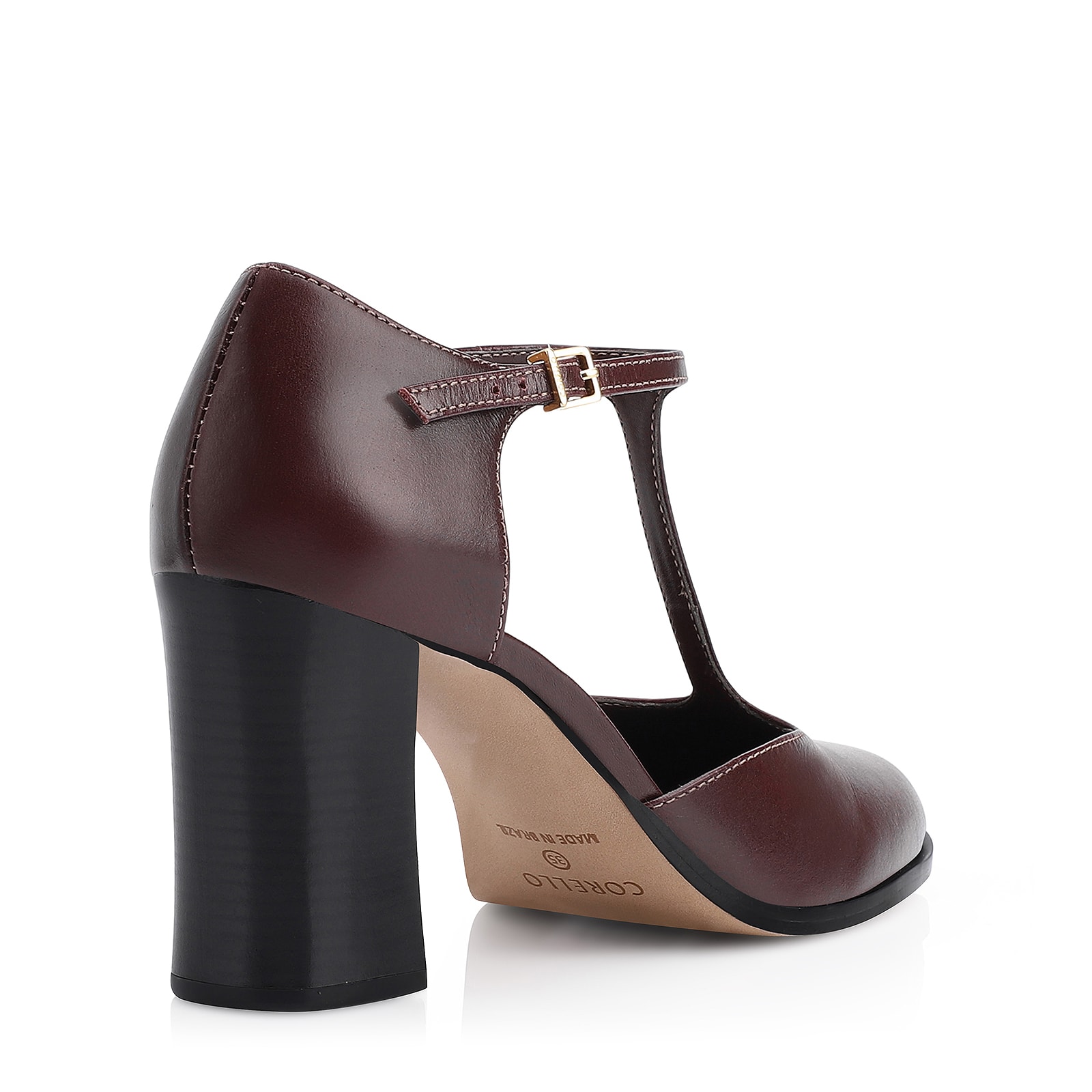 Scarpin Couro Vinho Escuro
