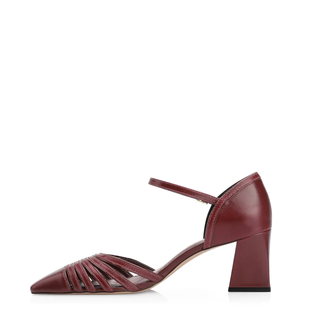 Scarpin Couro Vinho/Verniz Vinho - imagem 4