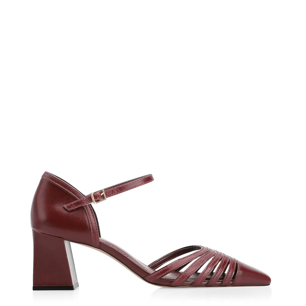 Scarpin Couro Vinho/Verniz Vinho - imagem 2