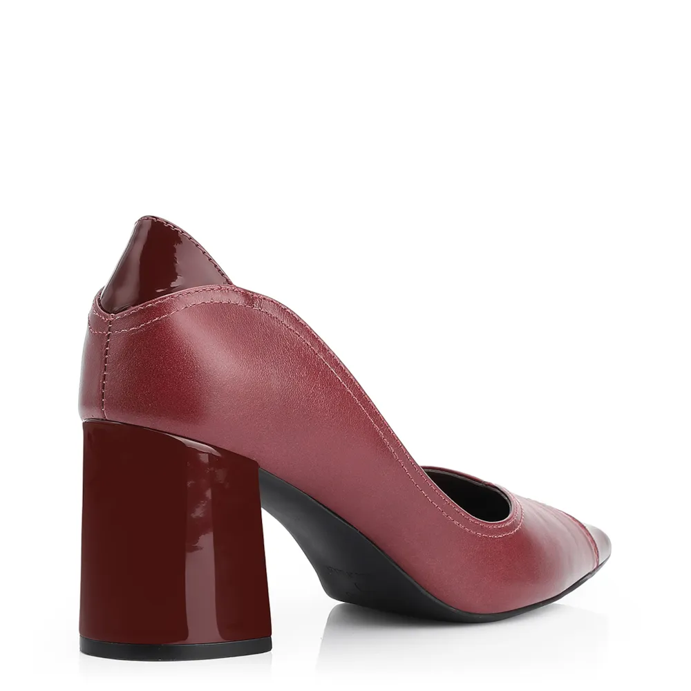 Scarpin Couro Vinho/Verniz Vinho - imagem 4