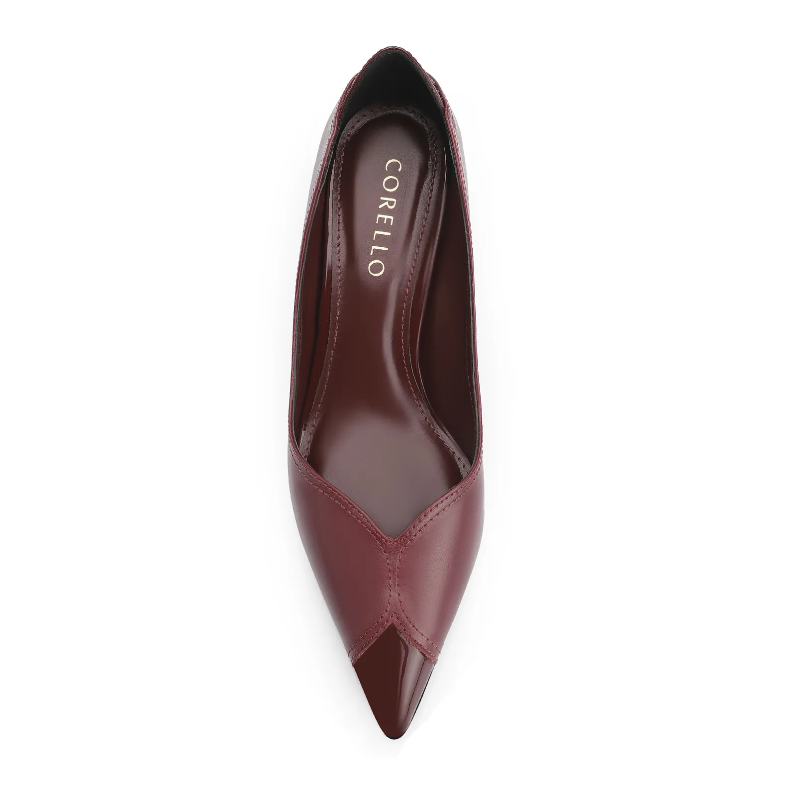 Scarpin Couro Vinho/Verniz Vinho
