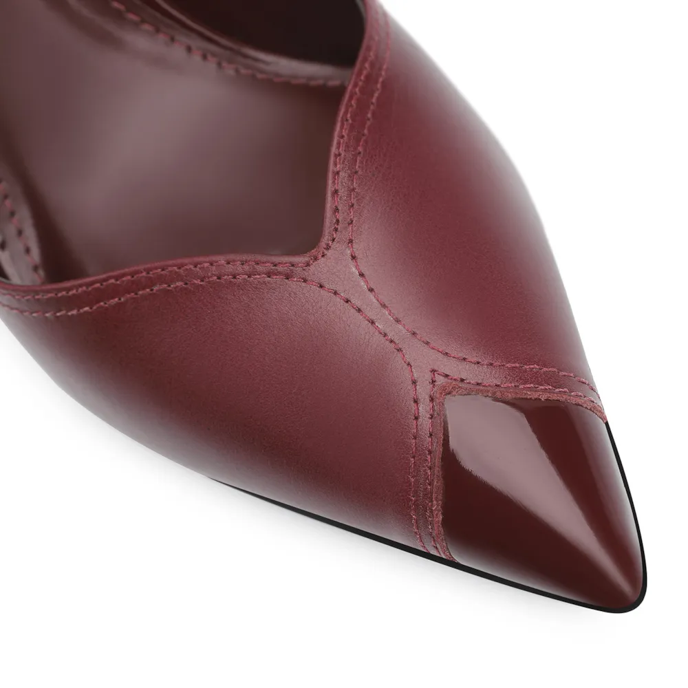 Scarpin Couro Vinho/Verniz Vinho - imagem 7