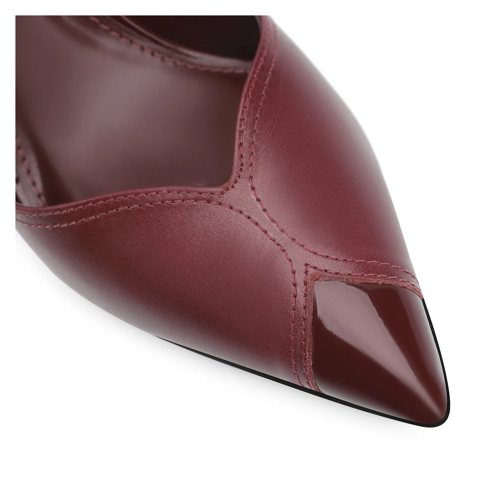 Scarpin Couro Vinho/Verniz Vinho