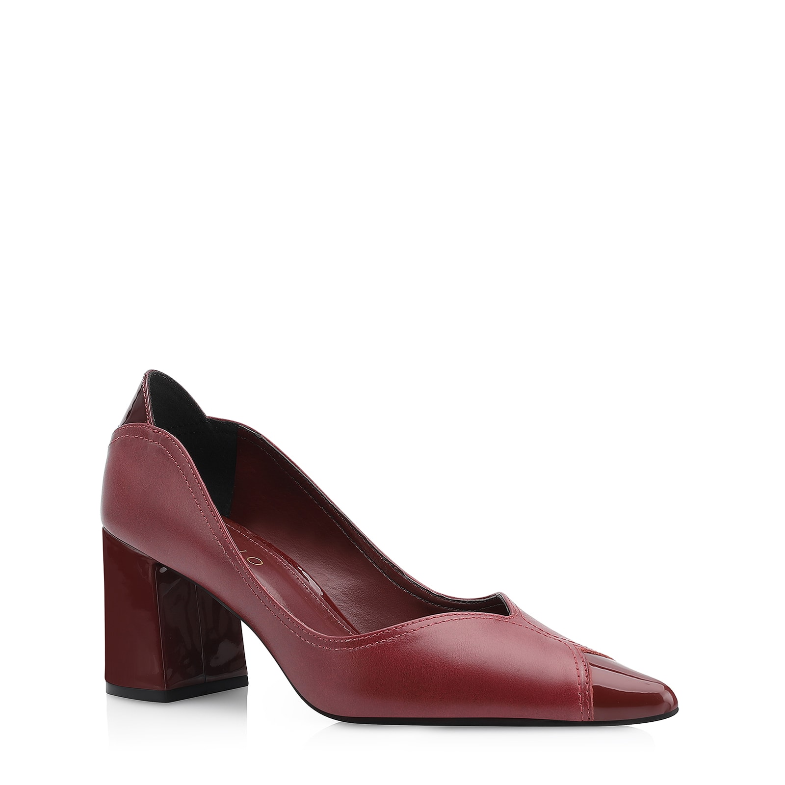 Scarpin Couro Vinho/Verniz Vinho