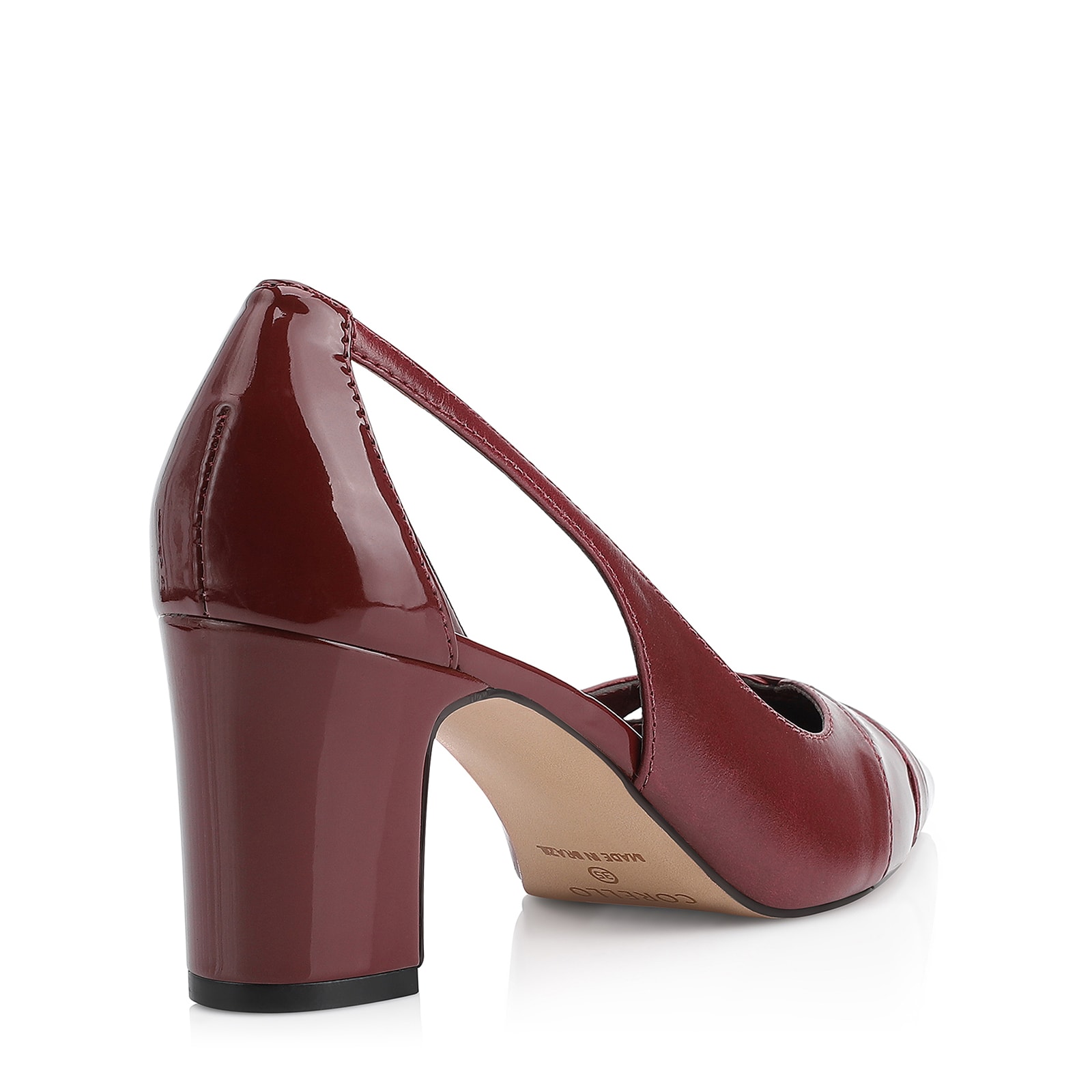 Scarpin Couro Vinho/Verniz Vinho