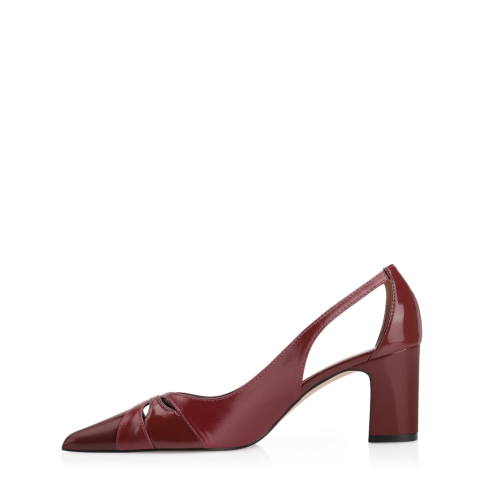 Scarpin Couro Vinho/Verniz Vinho