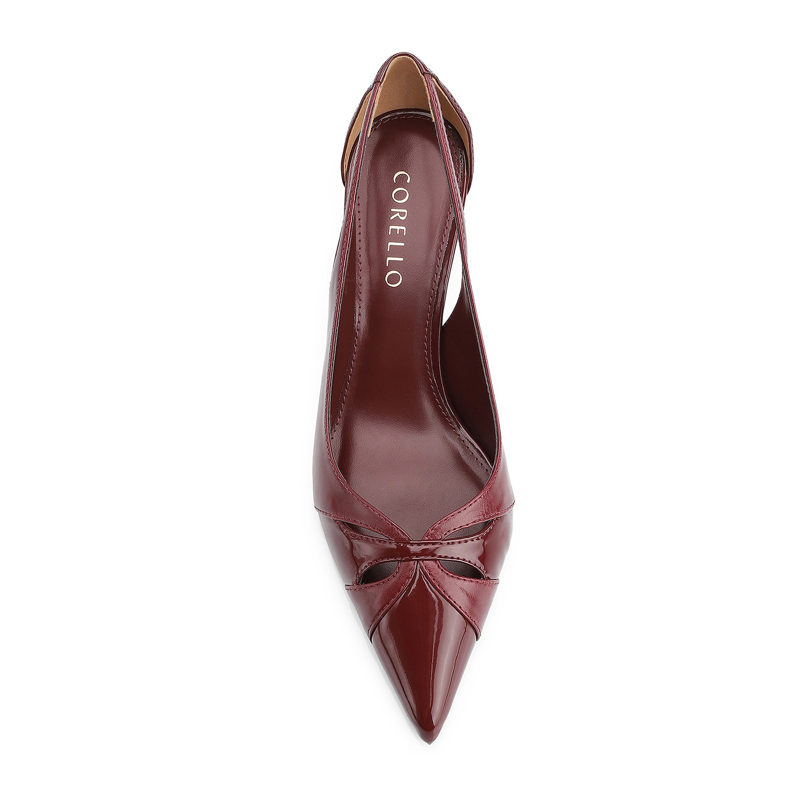 Scarpin Couro Vinho/Verniz Vinho