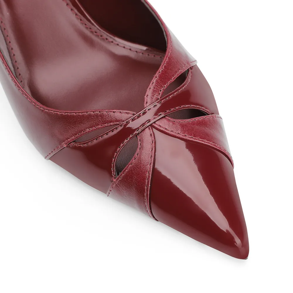 Scarpin Couro Vinho/Verniz Vinho - imagem 6
