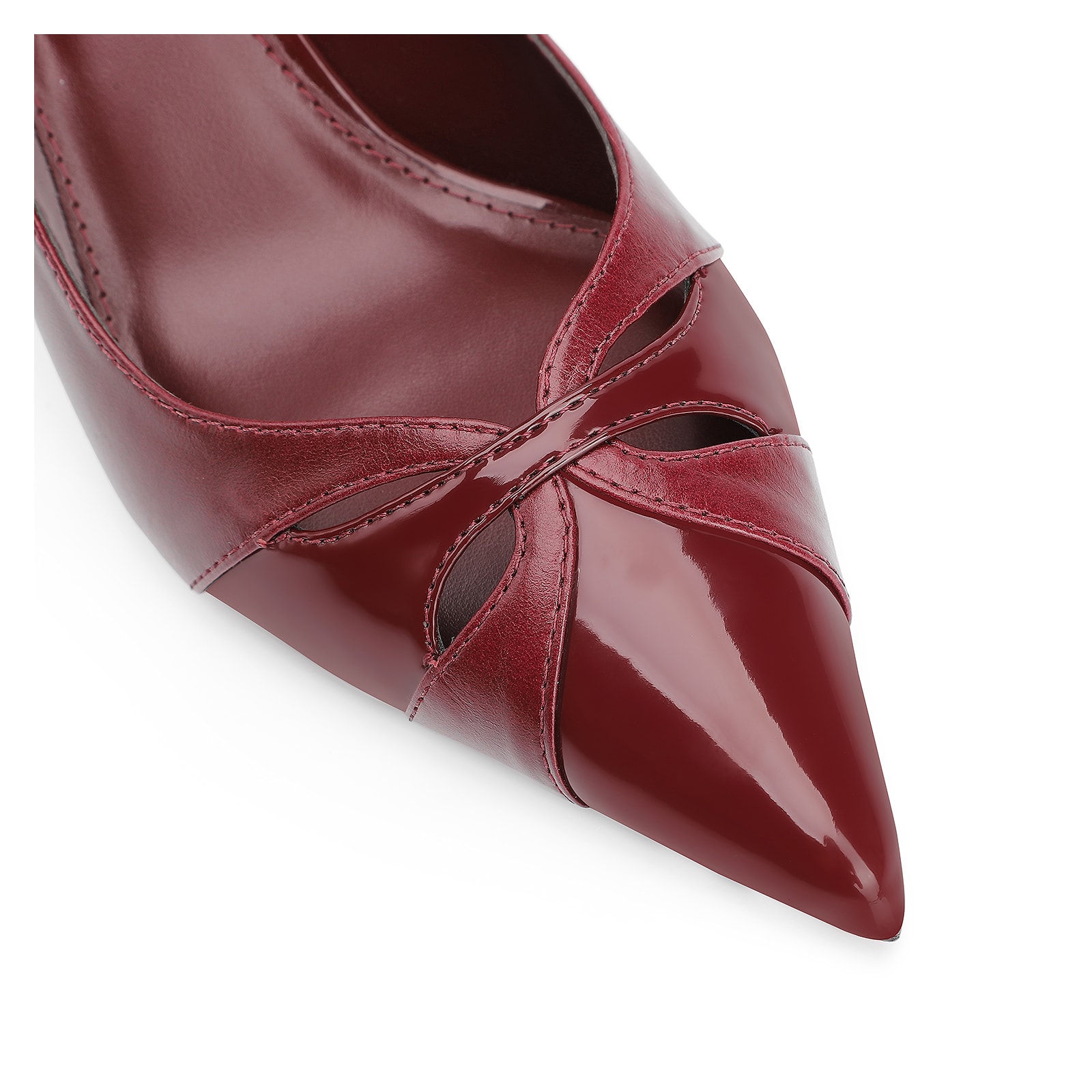 Scarpin Couro Vinho/Verniz Vinho