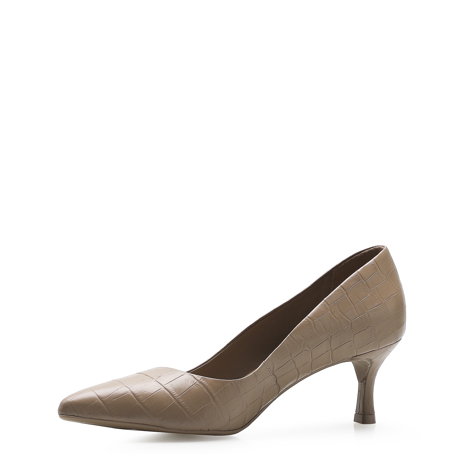 Scarpin Croco Bege