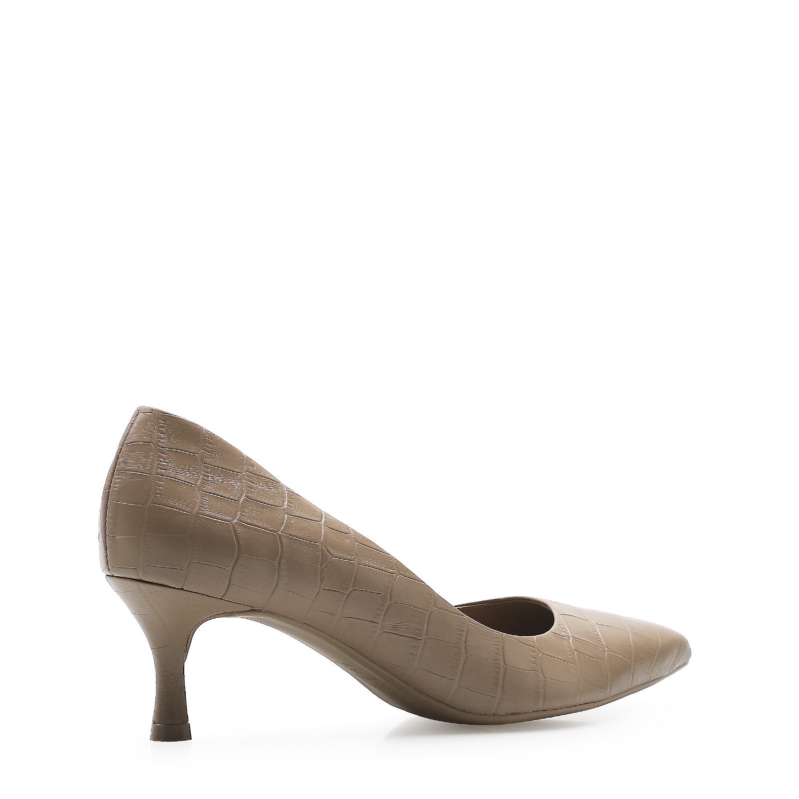 Scarpin Croco Bege