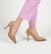 Scarpin Croco Couro Bege - imagem 2