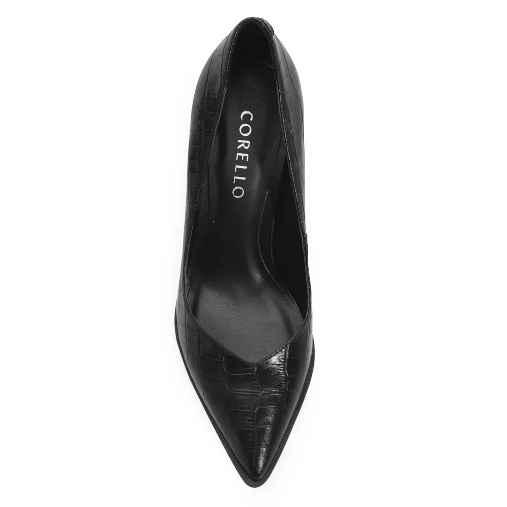 Scarpin Croco Couro Preto - imagem 6