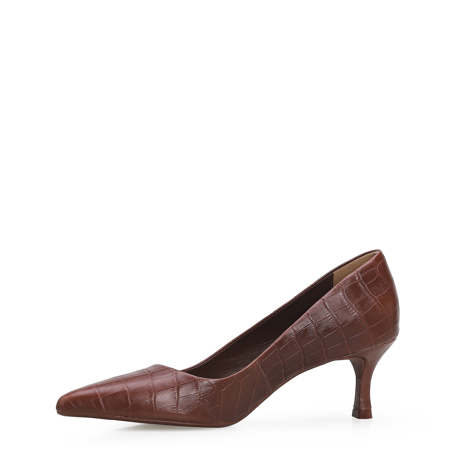 Scarpin Croco Marrom Escuro