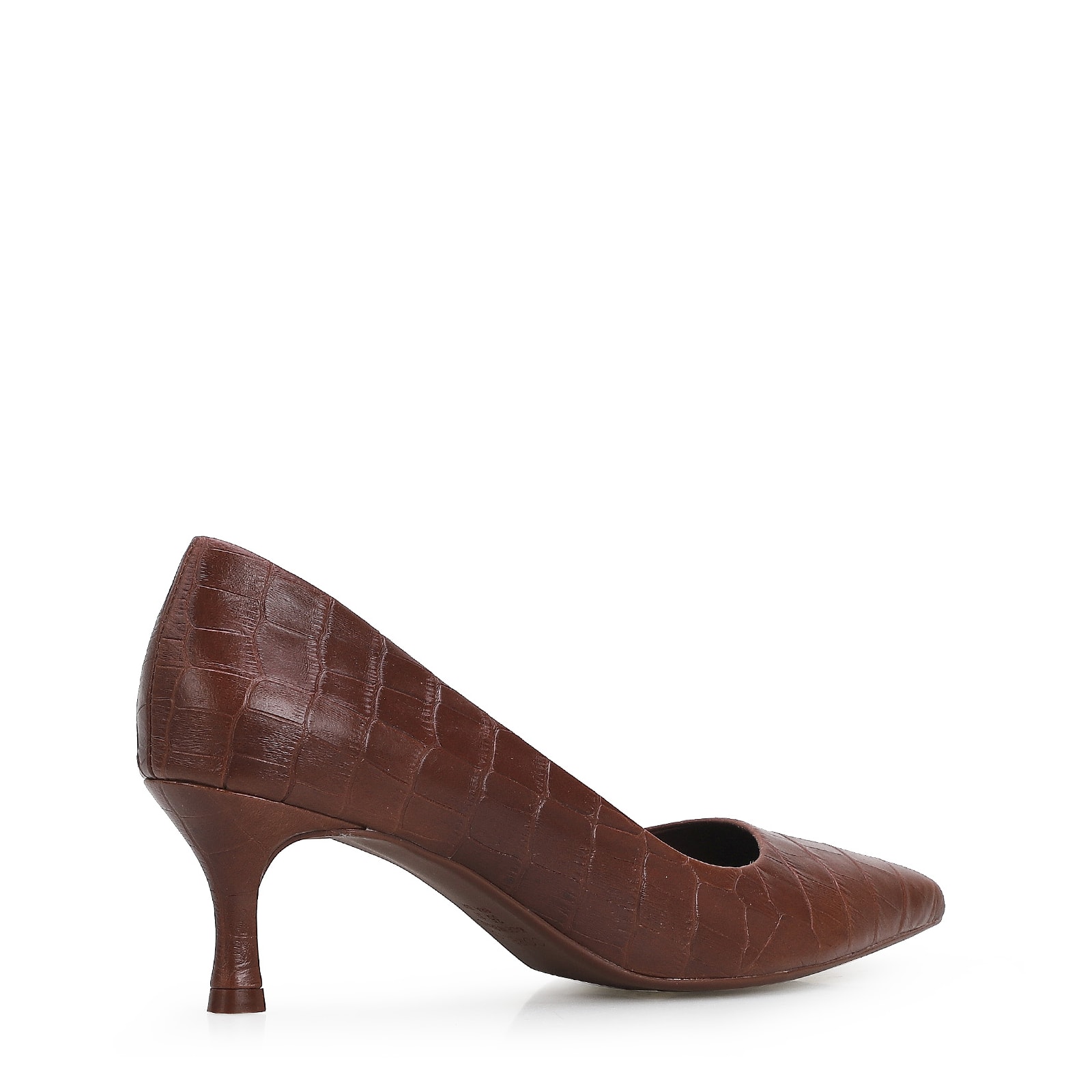 Scarpin Croco Marrom Escuro