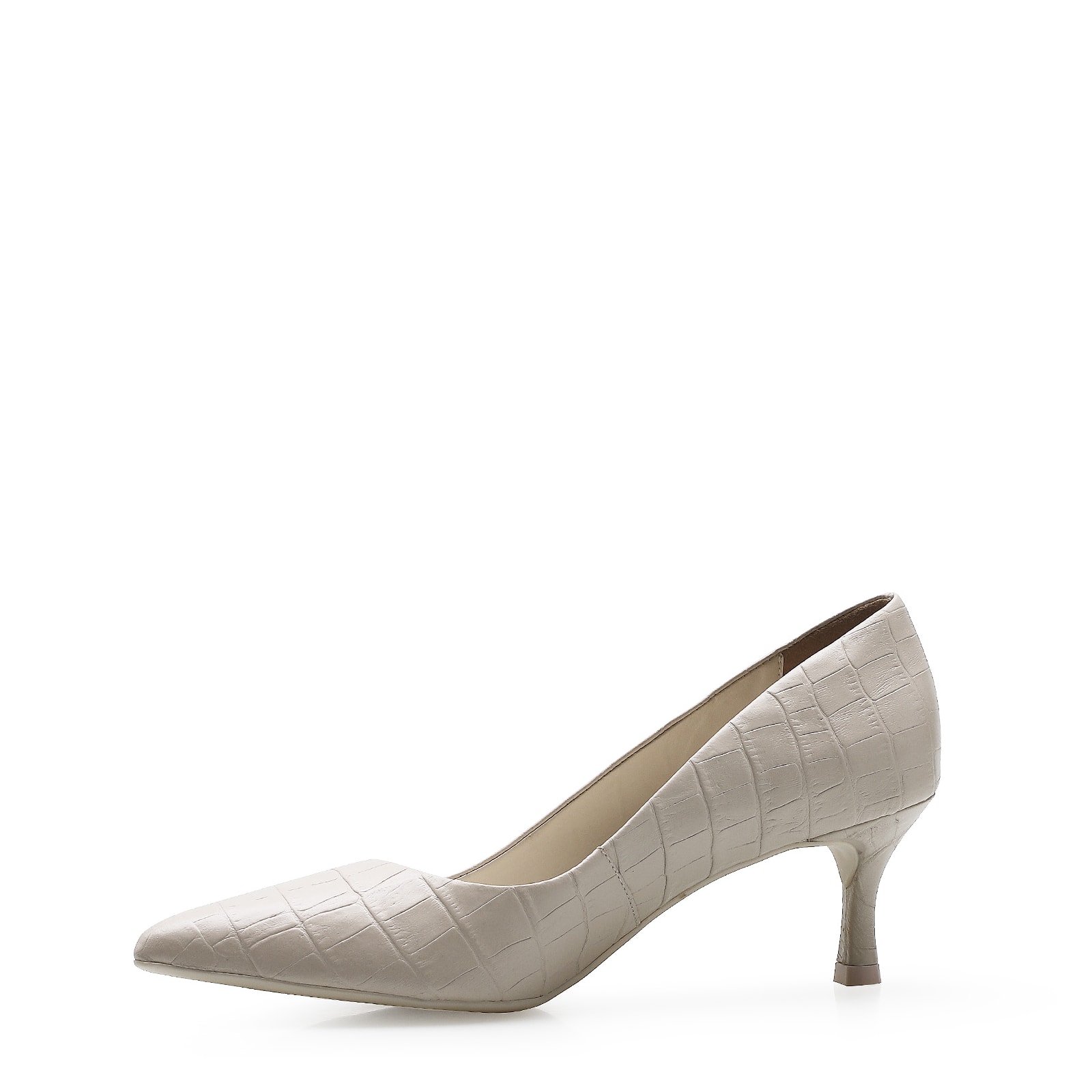 Scarpin Croco Off White