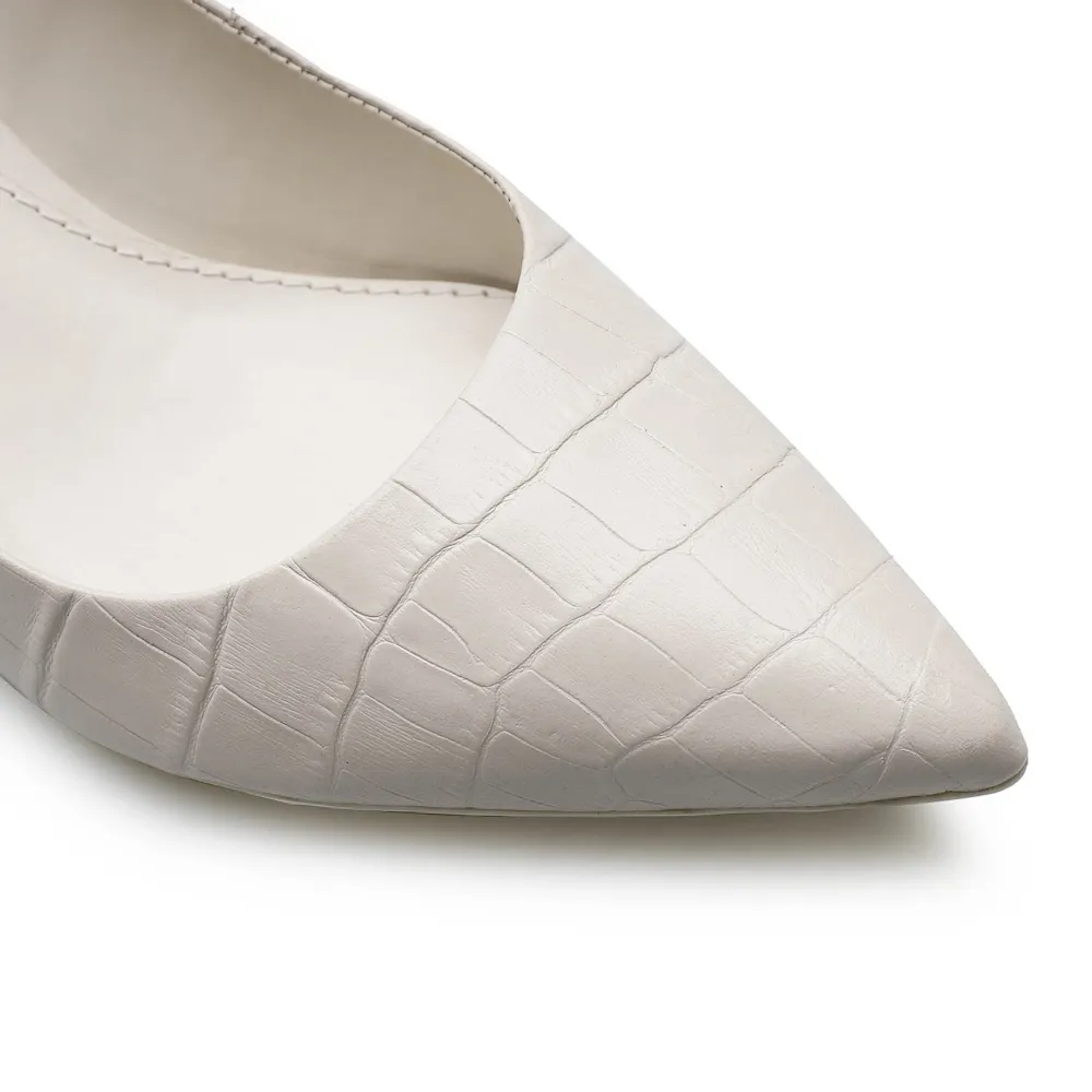 Scarpin Croco Off White - imagem 6