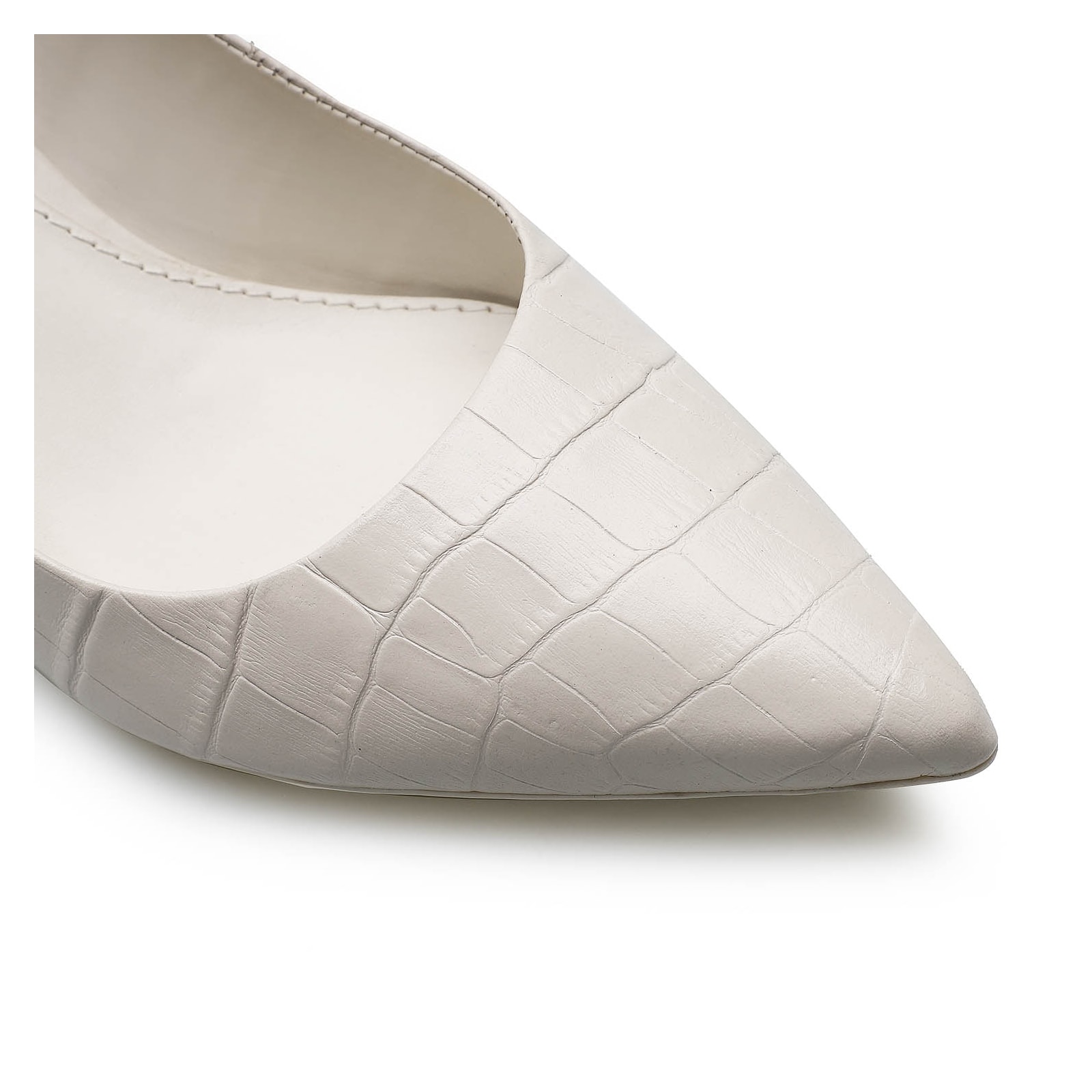 Scarpin Croco Off White